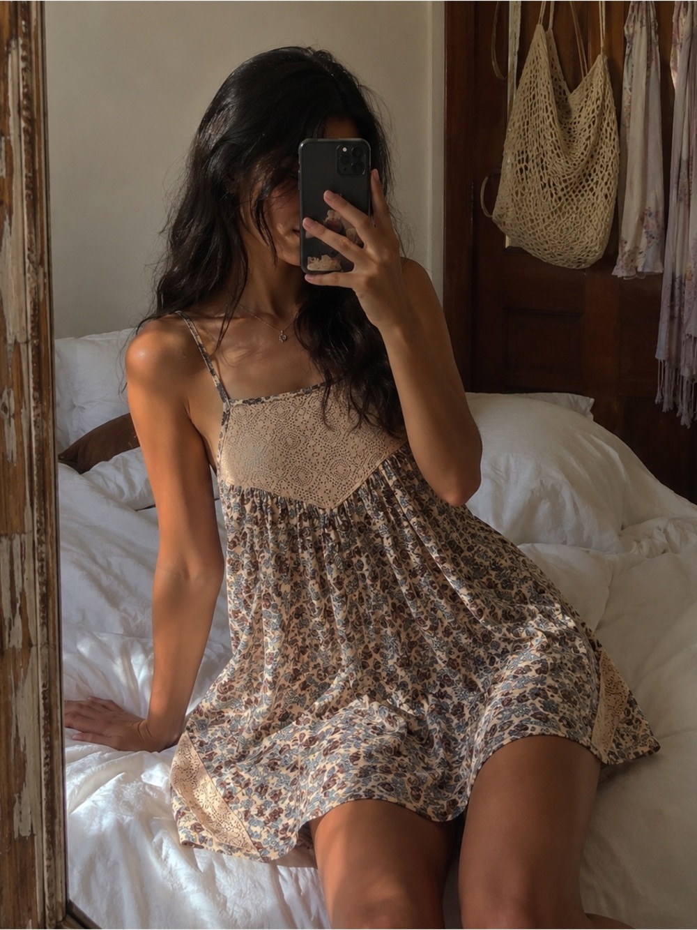 Kendall & Kylie Floral Lace Babydoll Mini Dress XS